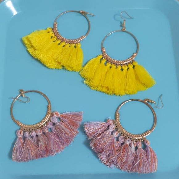 Two Pairs NEW Tassel Fashion Earrings - Picture 4 of 6